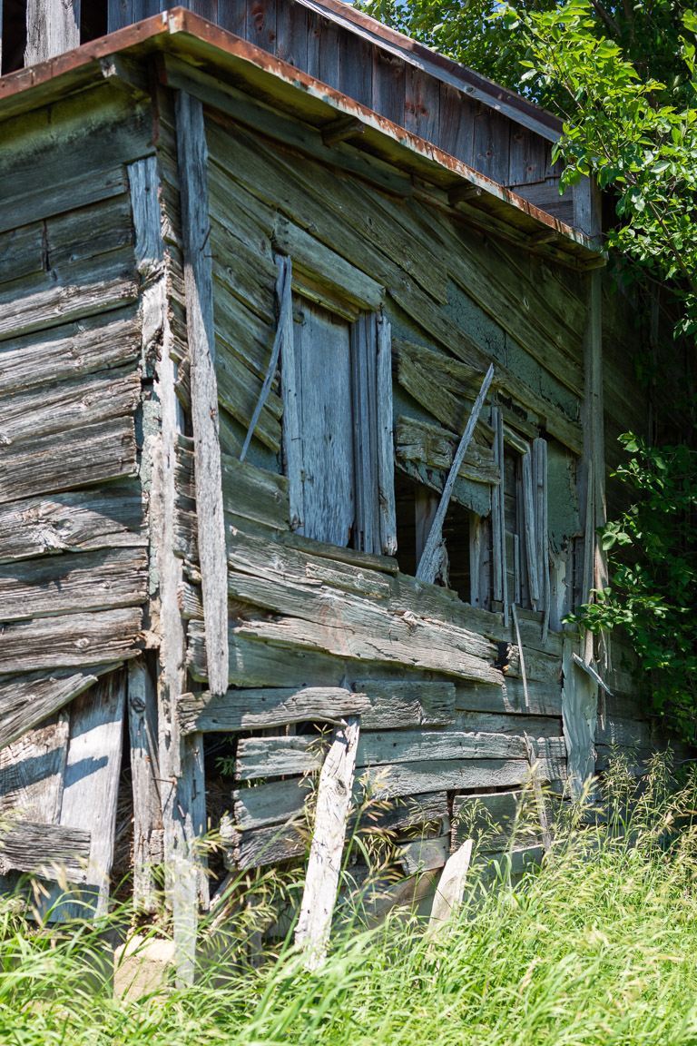 Abandoned Bulding Corner Windows