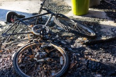 Burned Bike with Barrels