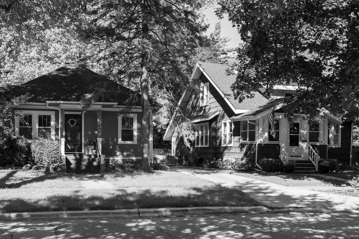 Houses - Green and Gray in Shade