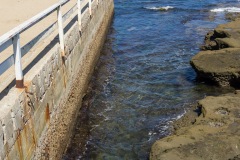 Ocean Beach - Rail Wall Water Rocks