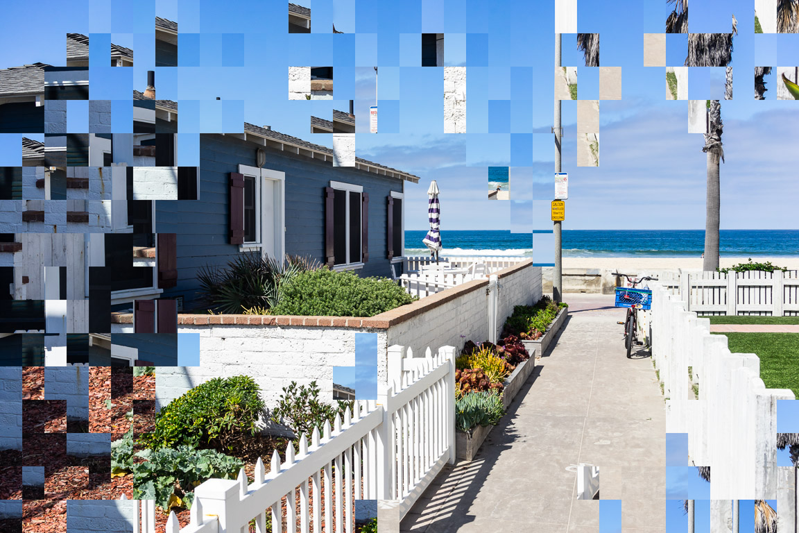 Out of Context (Blue Cottage on the Ocean) Open