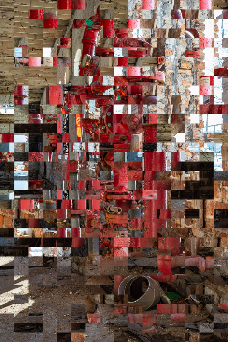 Out of Context (Red Pipes in Factory)