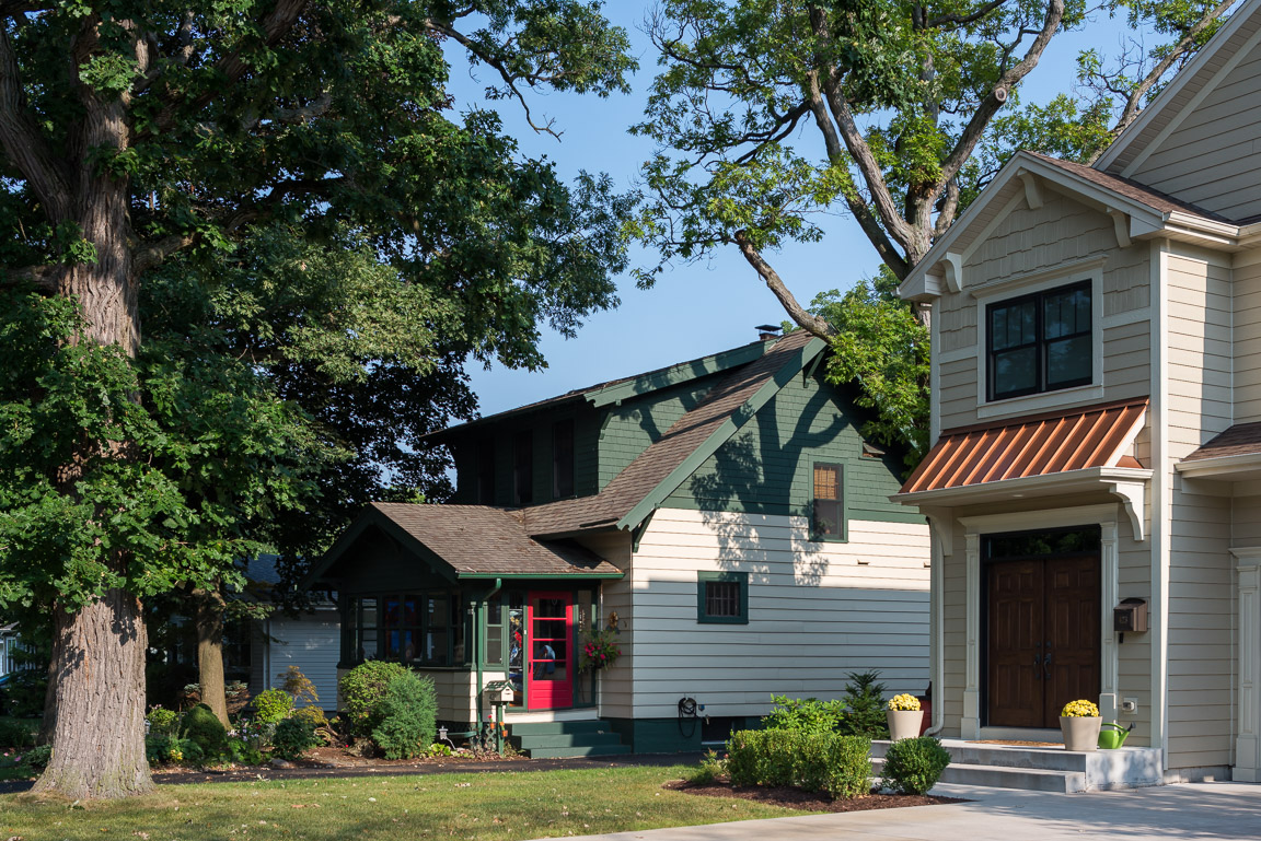 Houses - White and Green with New Neighbor