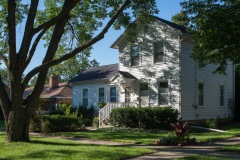 Houses - White Farmhouse with Tree